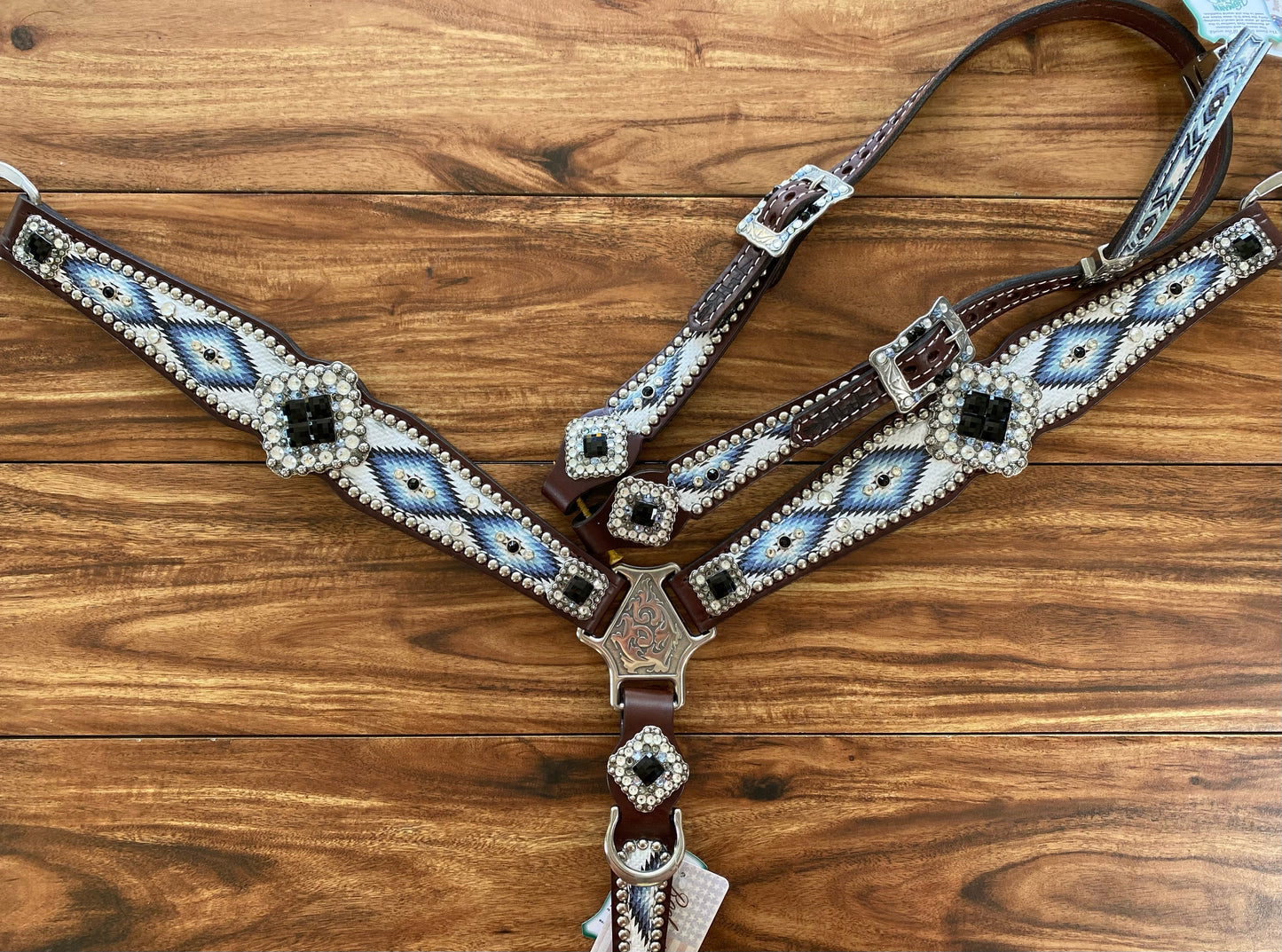 Blue And Black Aztec