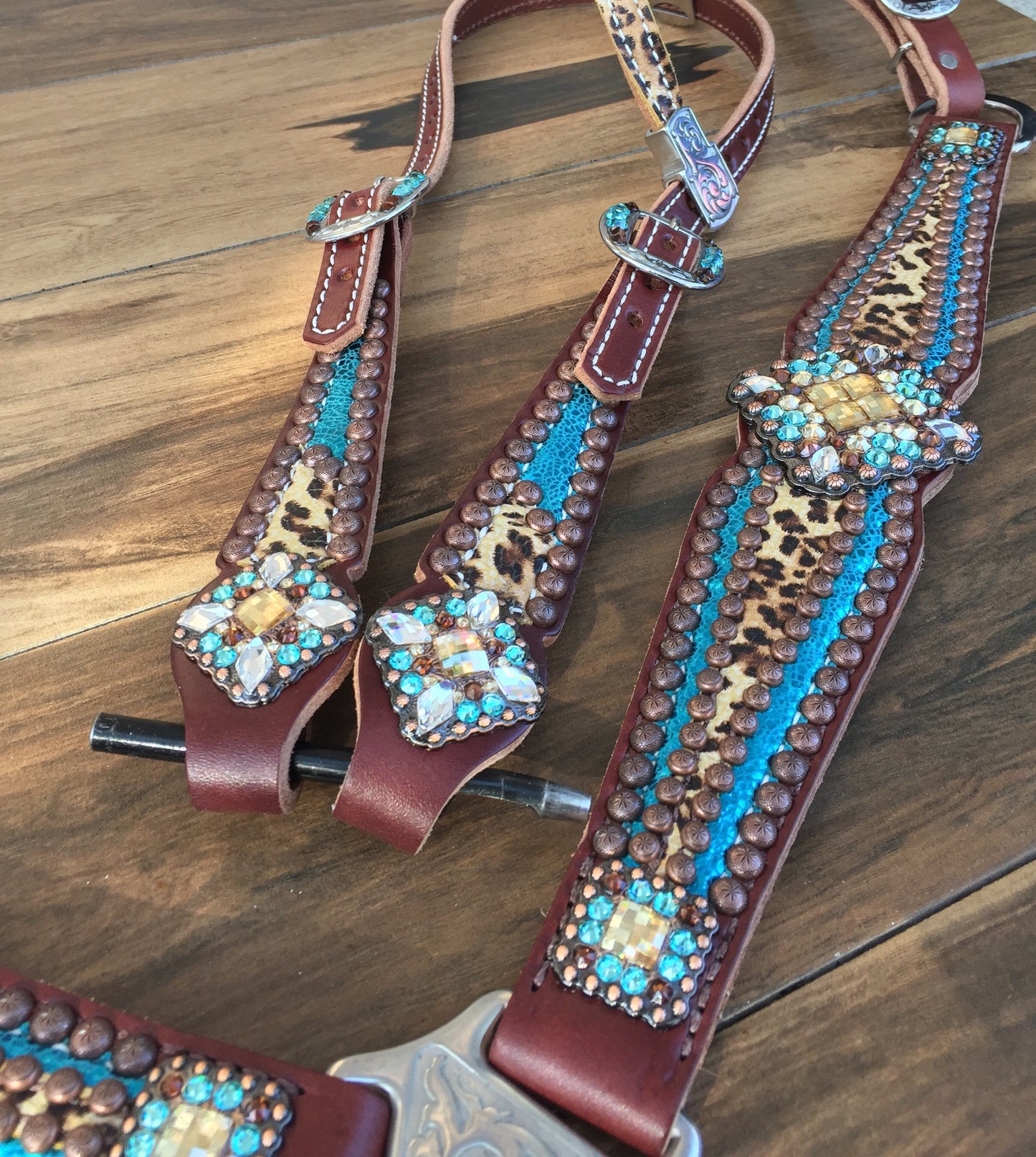 Metallic Turquoise with Cheetah Overlay