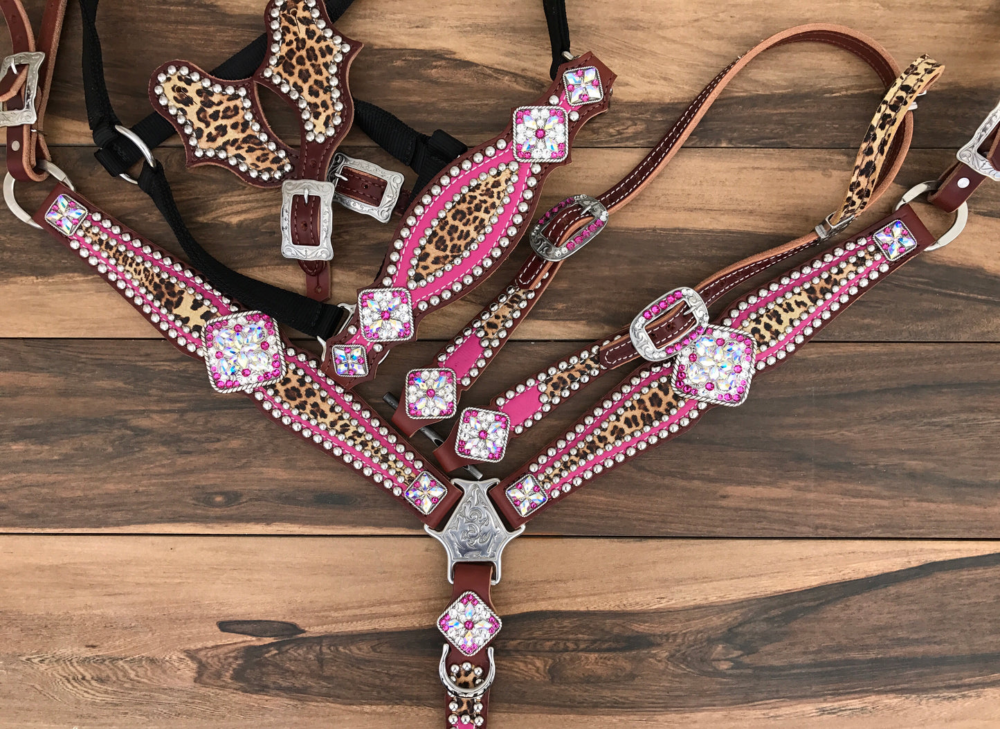 Pink with Cheetah overlay and Silver