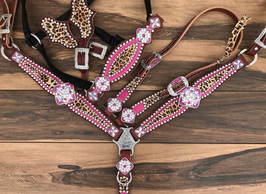 Pink with Cheetah overlay and Silver