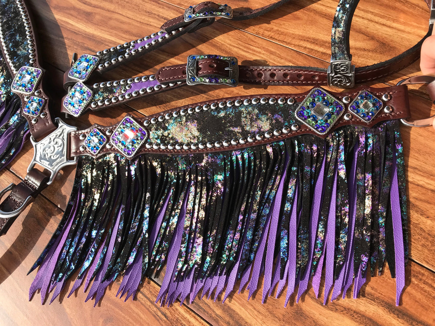 Northern Lights with Purple Double Layered fringe