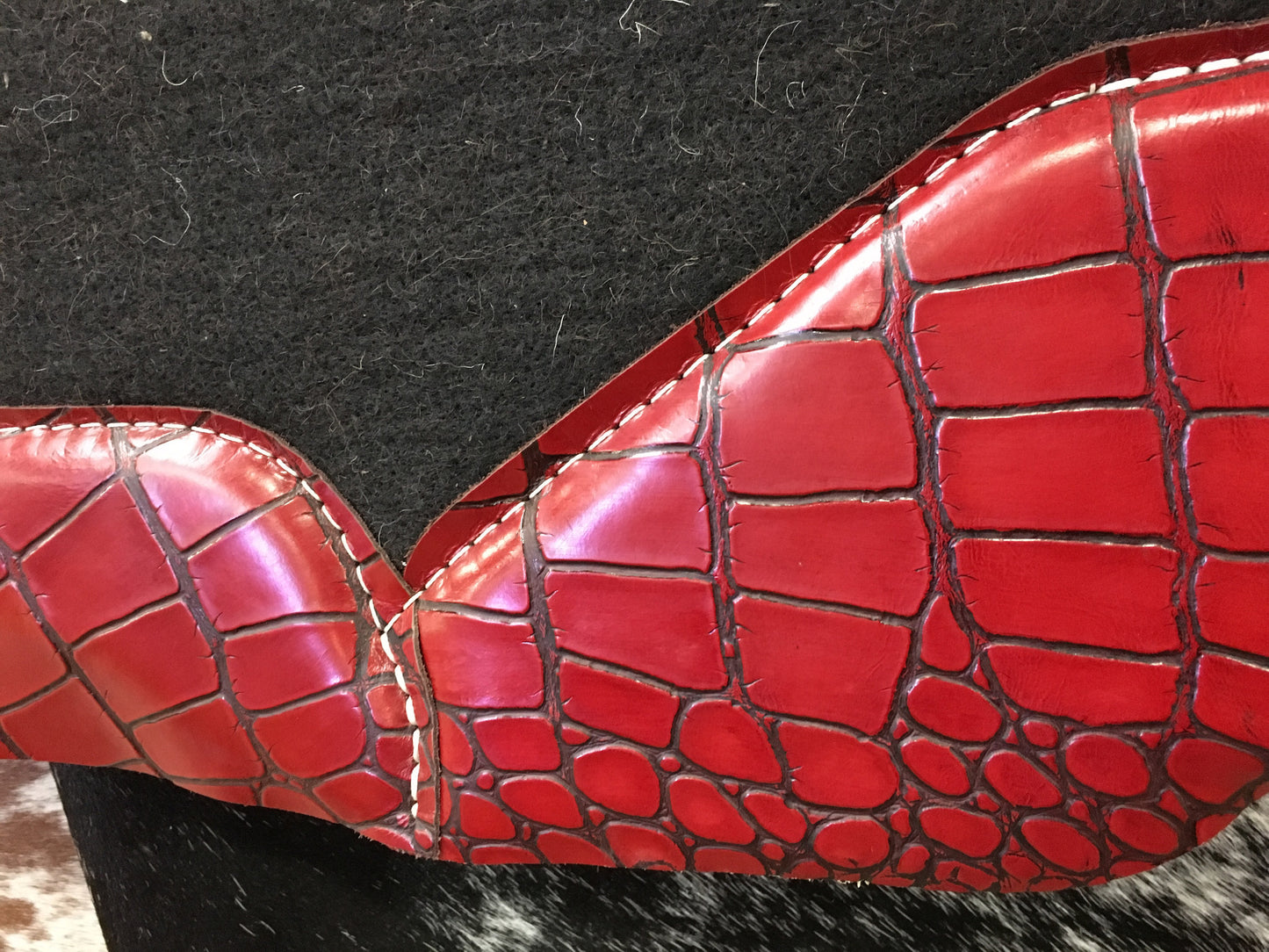 Best ever saddle pad with red monster gator wear leathers.