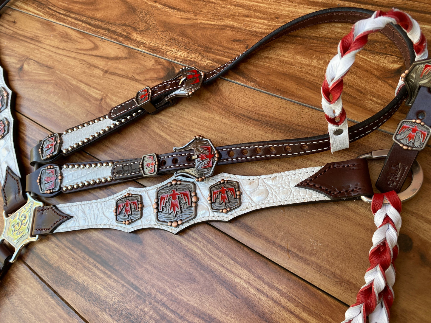 White gator with red thunderbird