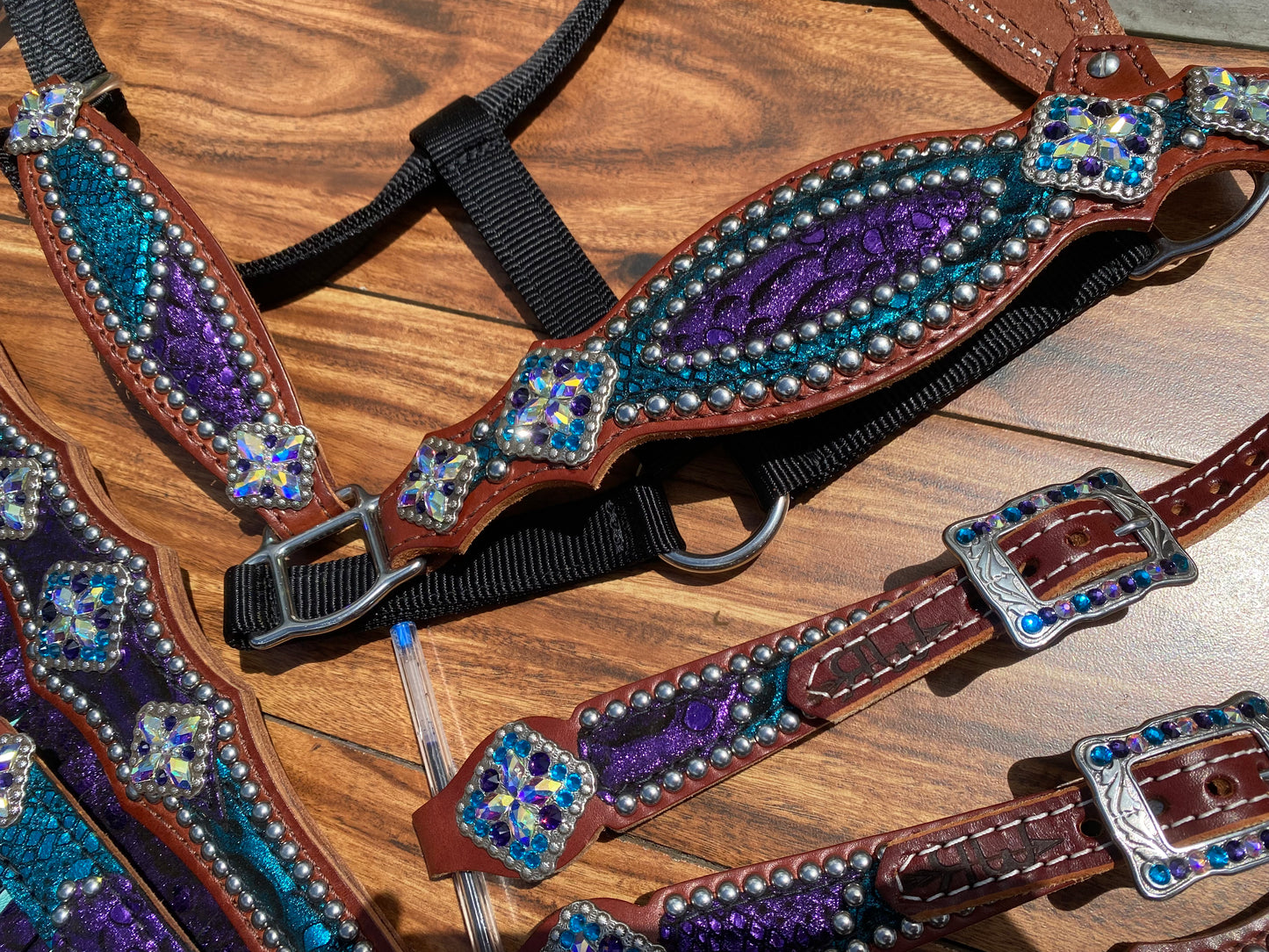 Purple and turquoise mystic with fringe