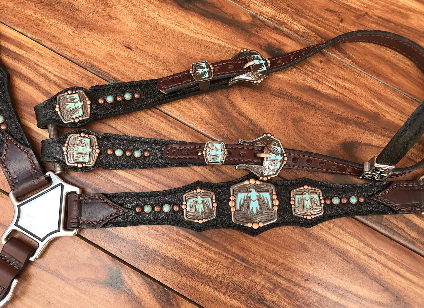 Black Elephant with Turquoise Rocks & thunderbirds