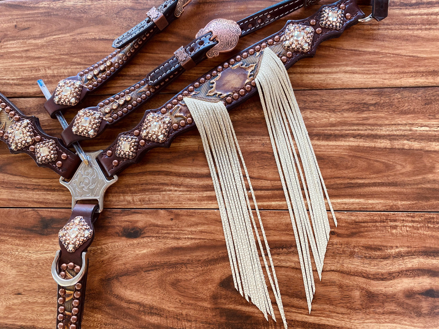 Brown Aztec with stingray fringe