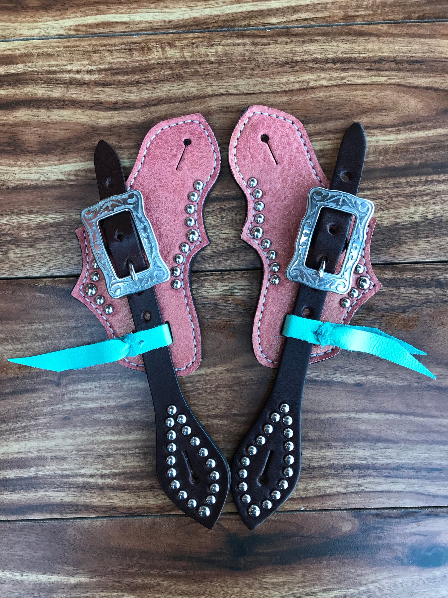 Tiffany Blue and Peach with woven fringe