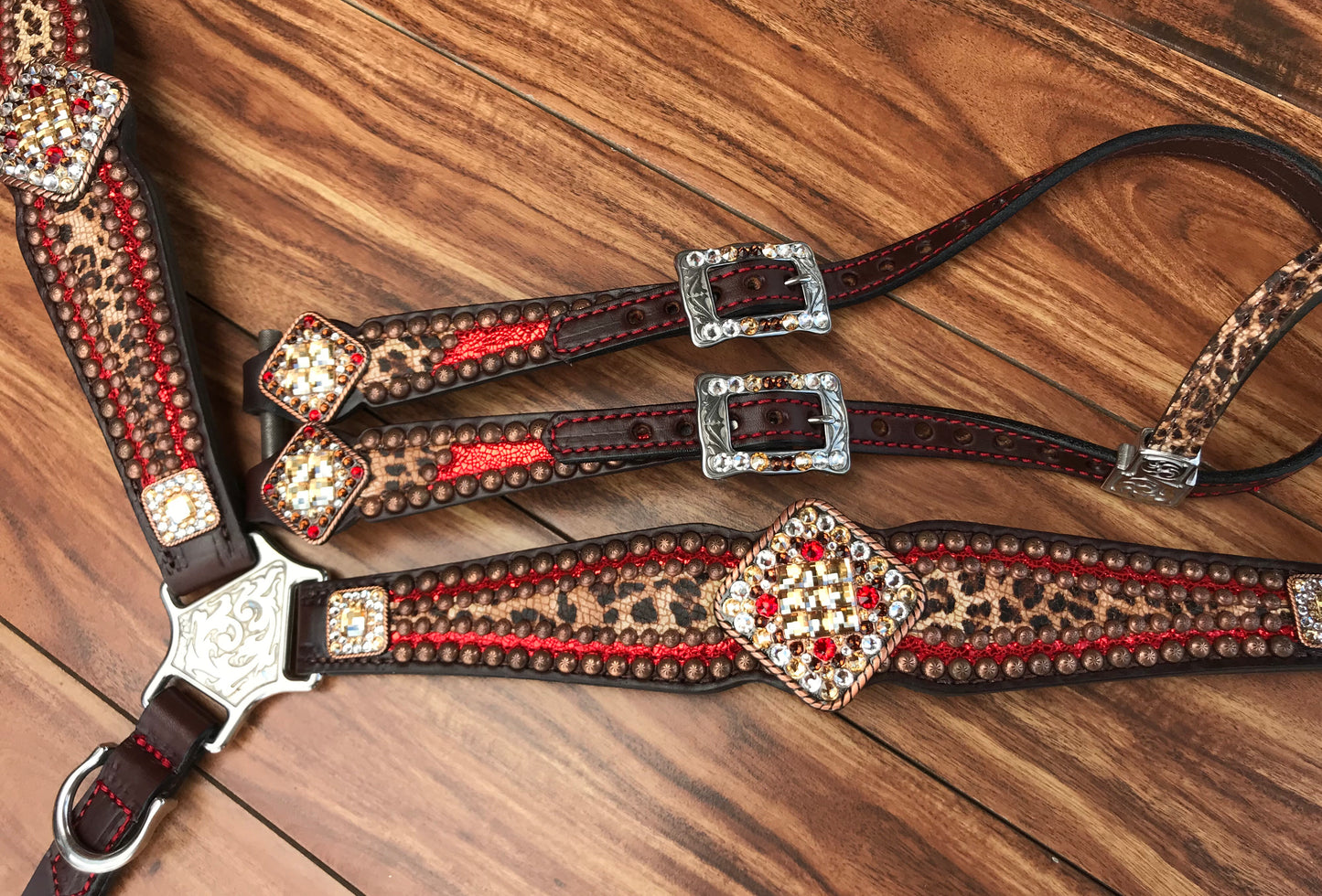 Red with cheetah onlay