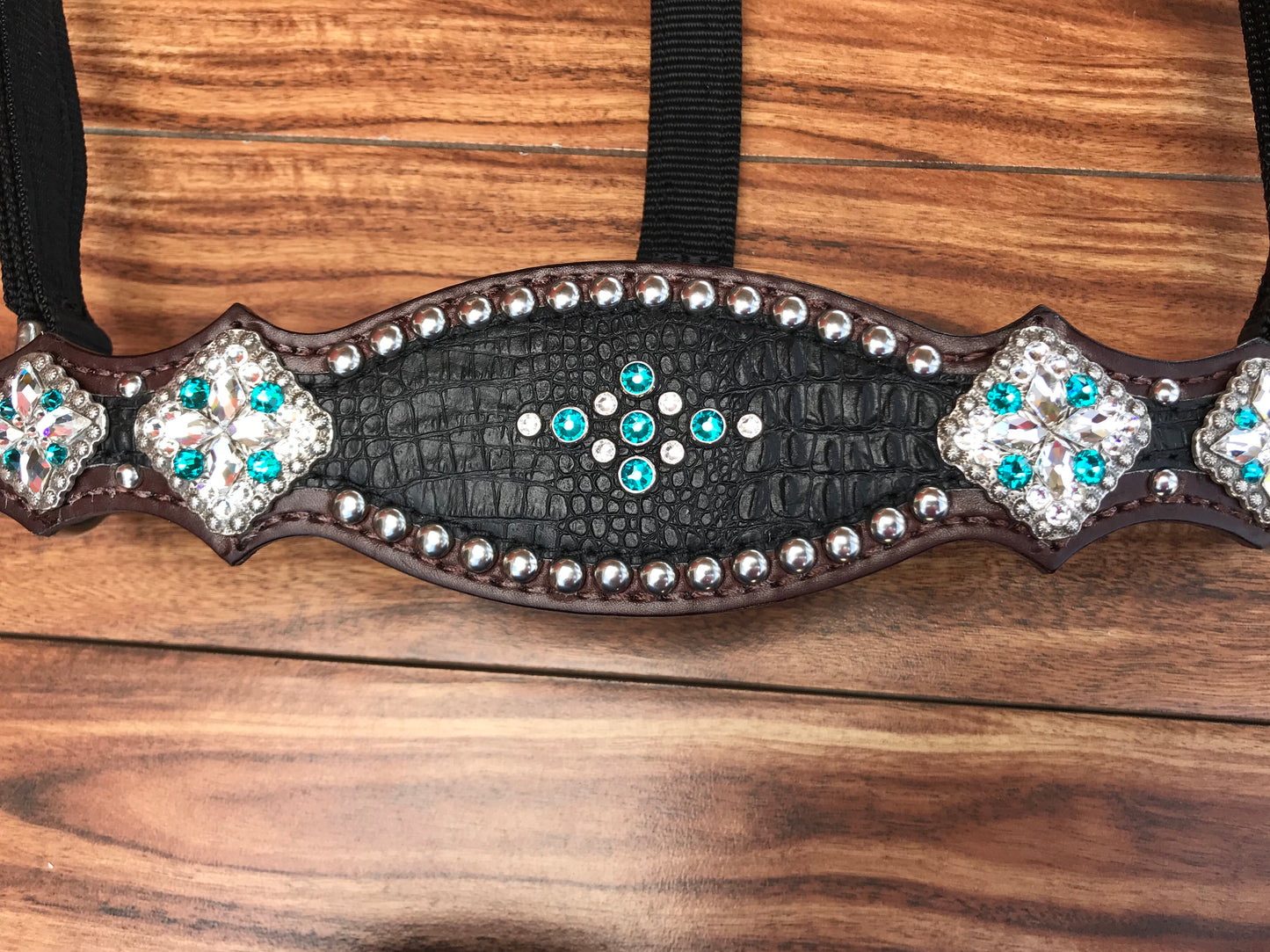 Black gator with blue zircon