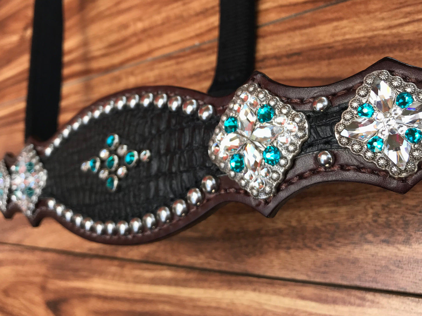 Black gator with blue zircon