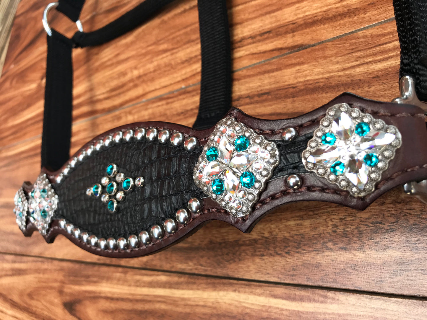 Black gator with blue zircon