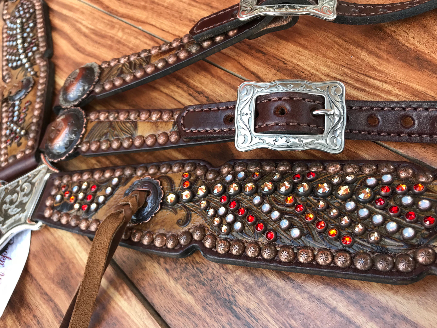 Red Orange Feather with Cowboy Strings