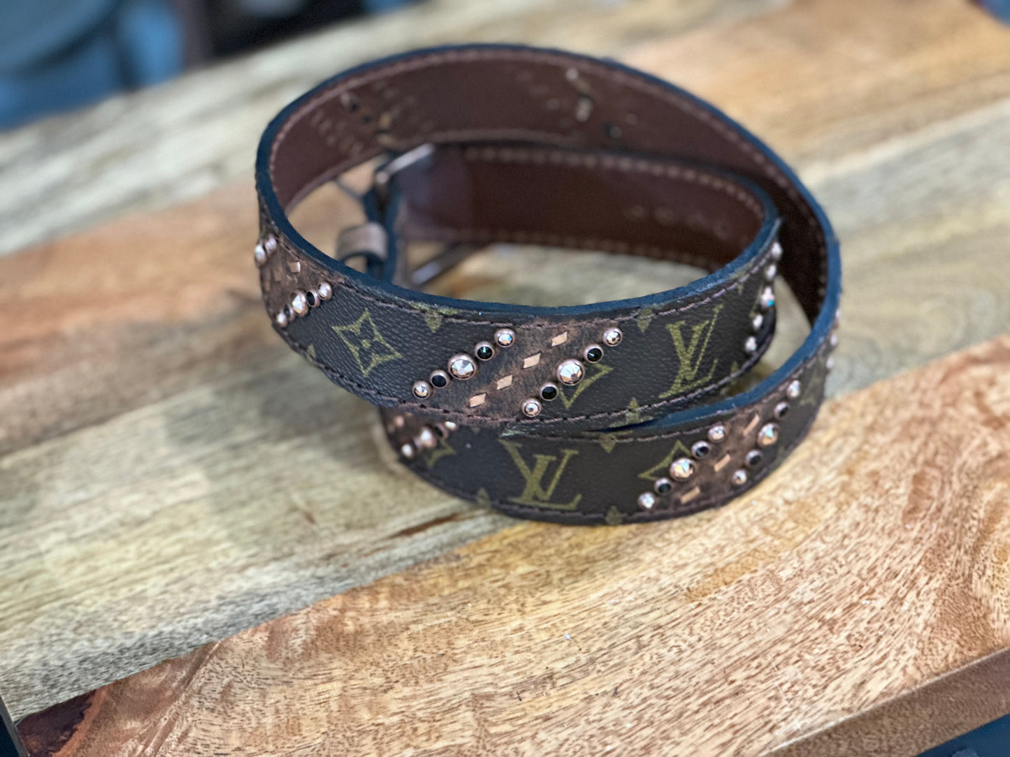 Lv belt with Copper, Rose gold and Jet