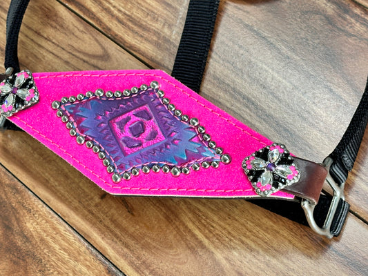 Pink glitter with aztec overlay halter
