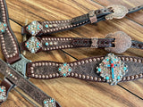 Brown tooled with cross conchos