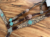Cheetah with turquoise single layer