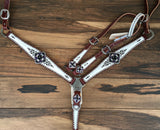 White Gator With Purple Velvet and Black Crystal Rim Sets