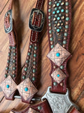 Rustic Brown Gator with Southwest Conchos