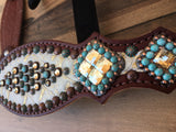 Cream W/ Gold Gator Halter with Cheeks