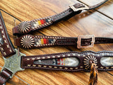 Pendleton with rose gold buckstitch and ties