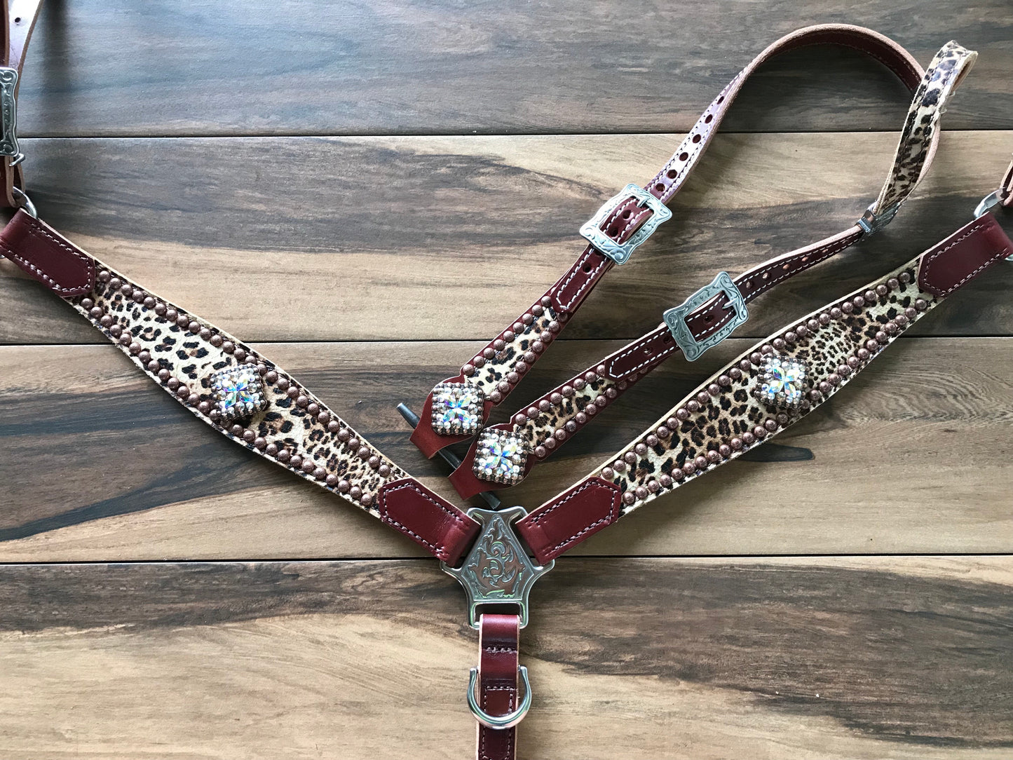 Single Layer Leather with Cheetah and Copper Spots
