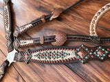 Antique White Gator with Turquoise