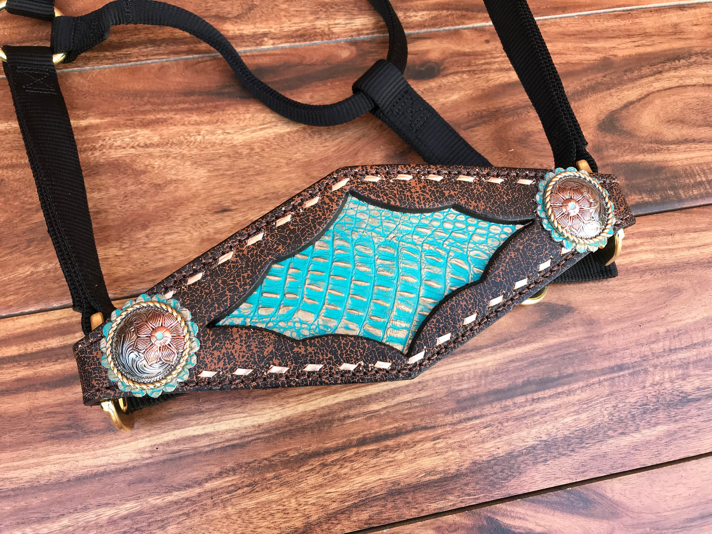 Turquoise Frosted Gator inlay Halter