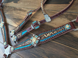 Metallic Turquoise with Cheetah Overlay
