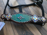 Turquoise Gold Frosted Gator Halter