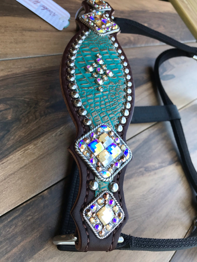 Turquoise Gold Frosted Gator Halter