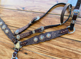 Brown tooled with arrow conchos