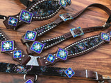 Northern Lights on Dark Oil Leather