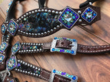 Northern Lights on Dark Oil Leather