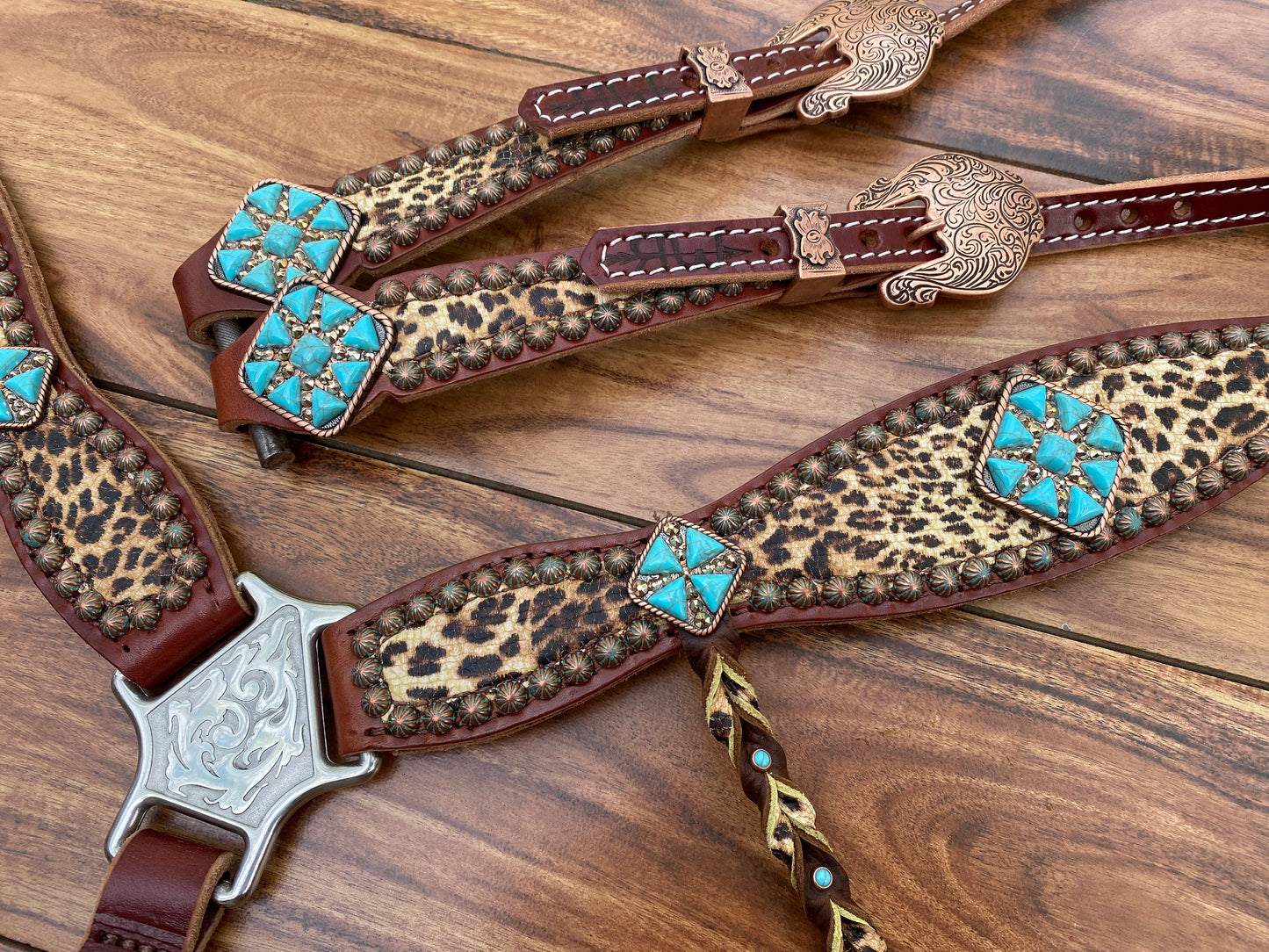 Cheetah with turquoise and tassels