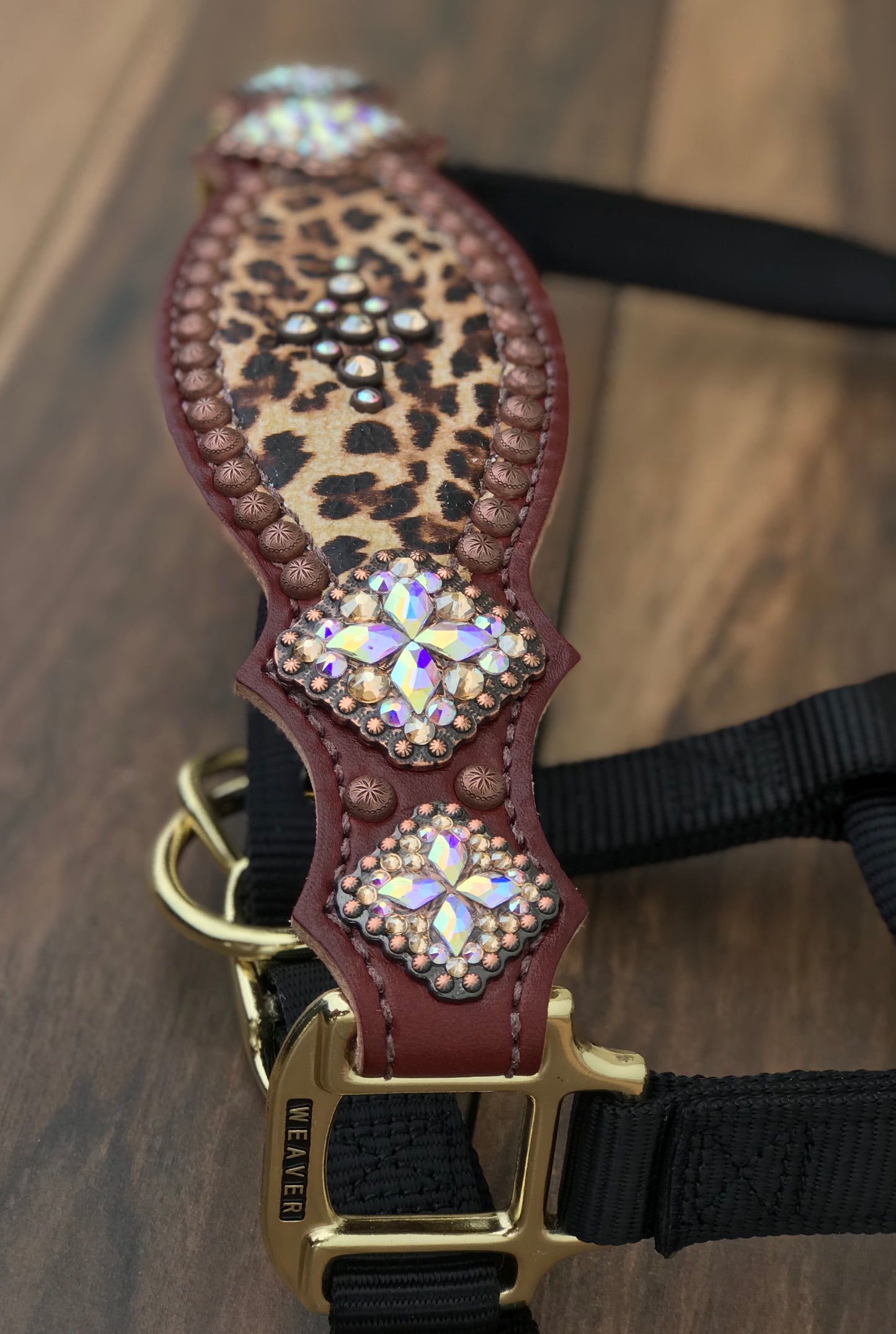 Cheetah W/ Gold & AB Crystals