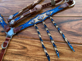 Blue and rose gold mystic with tassels