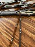 Cream snake skin inlay with turquoise