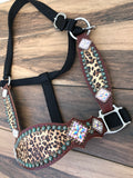 Cheetah Halter W/ Patina Spots and AB Conchos