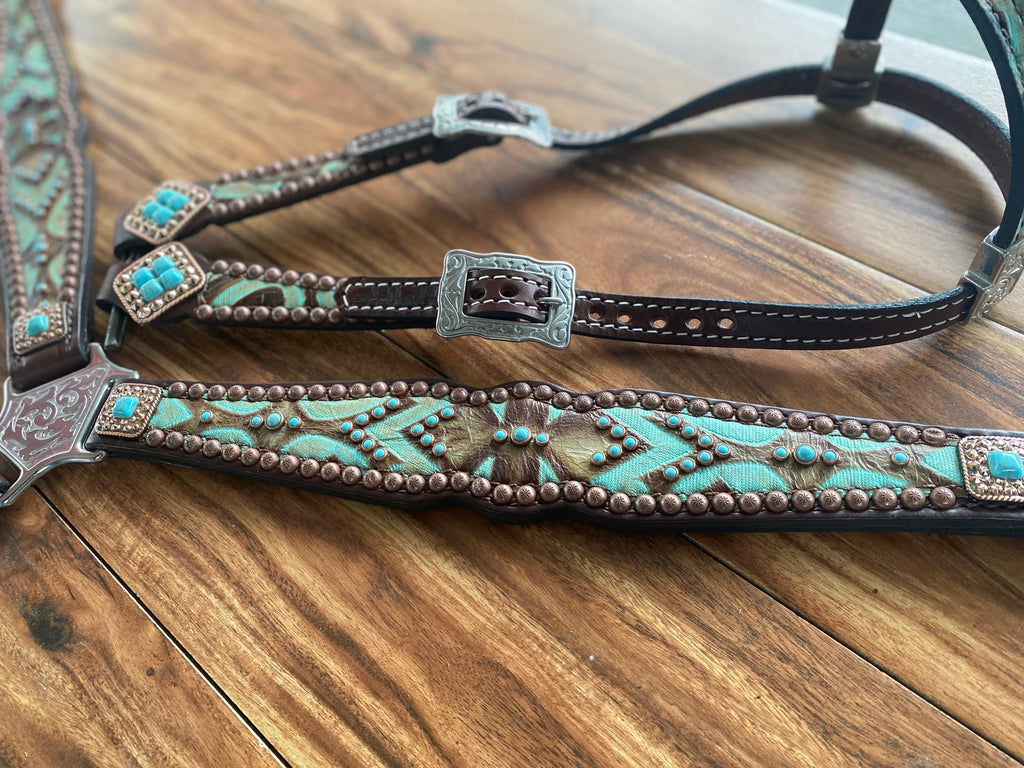 Turquoise Aztec with rim sets