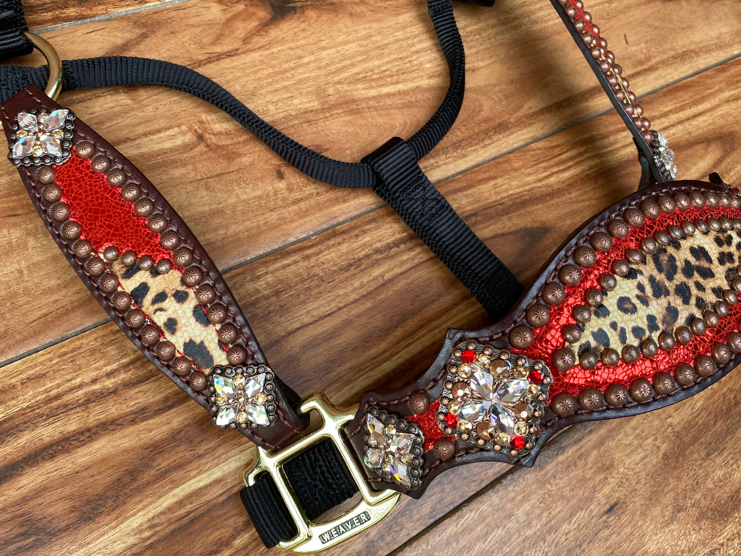 Red ice and cheetah halter