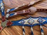 Blue and rose gold mystic with tassels